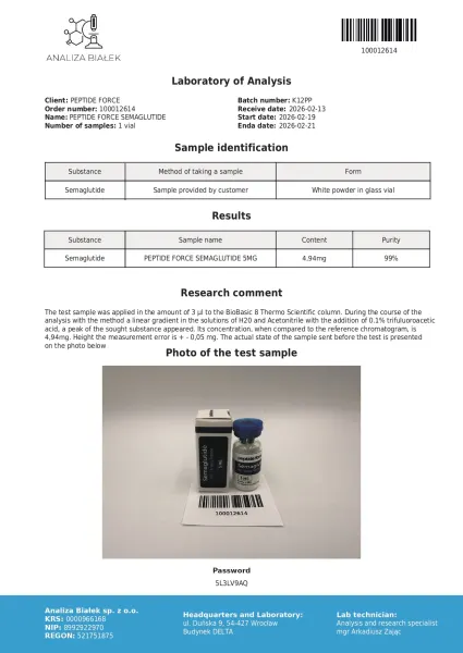 S​еmаglutіdе — CoA — 99% purity — Feb 2026