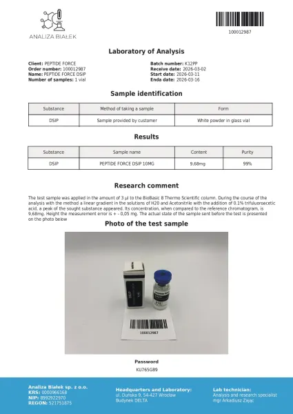 DSIP — CoA — 99% purity — Mar 2026