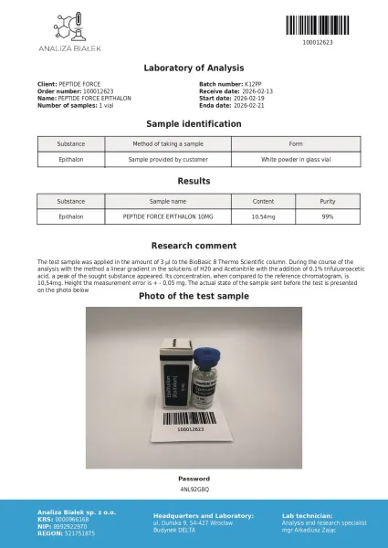 Epithalon — CoA — 99% purity — Feb 2026