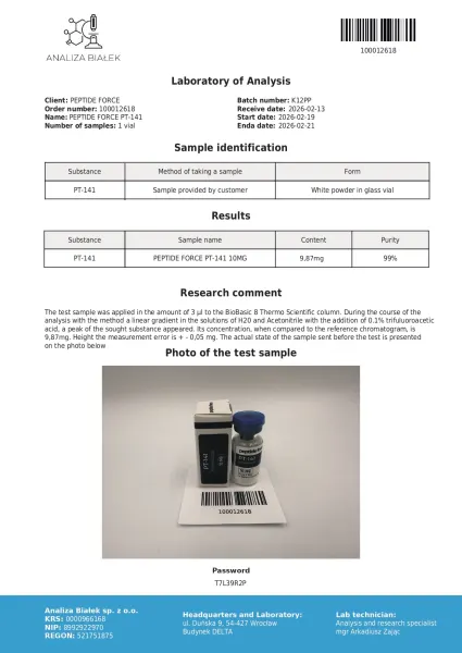 PT-141 — CoA — 99% purity — Feb 2026